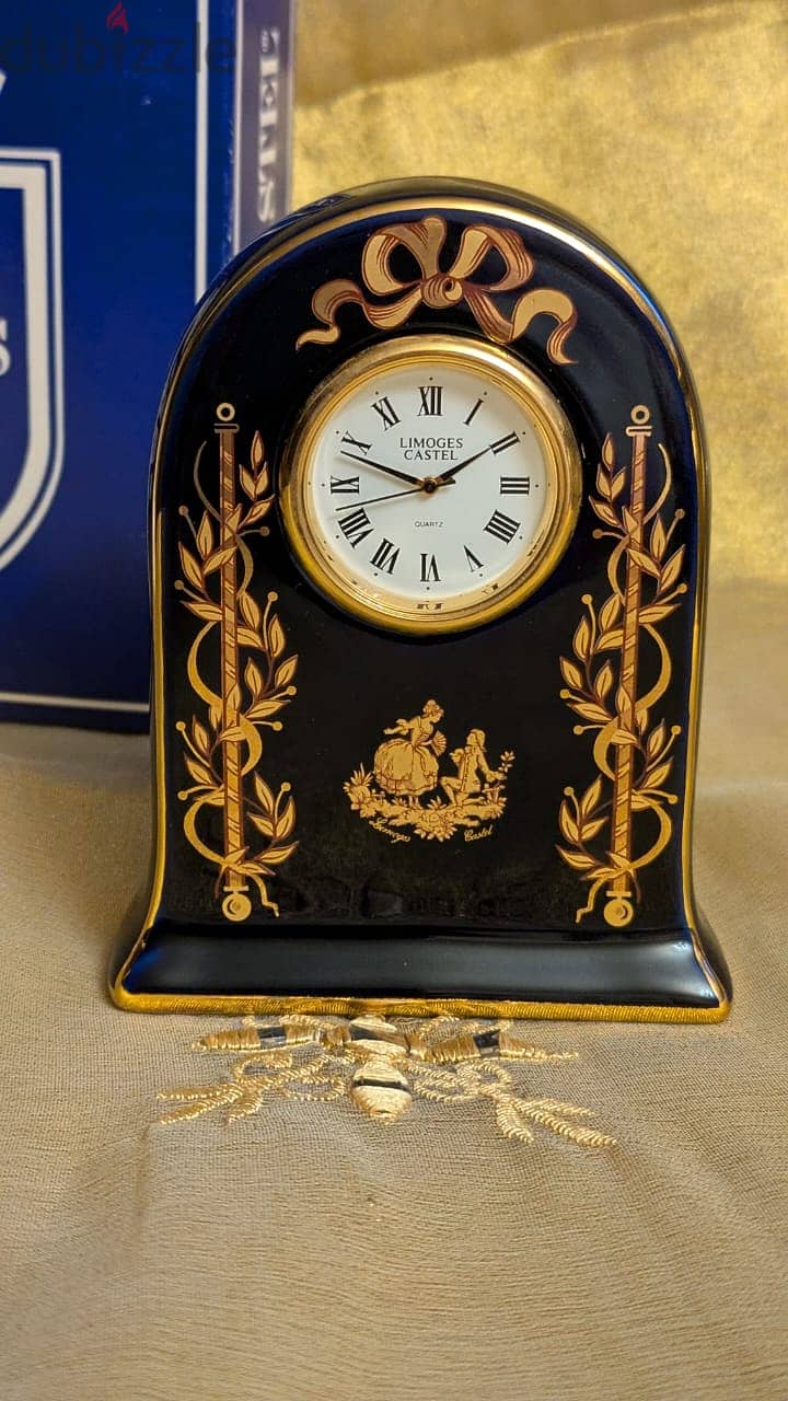 Limoges Table Clock - Gold 22k - Made in France 1