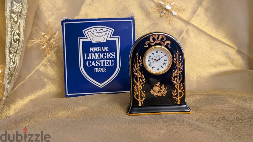 Limoges Table Clock - Gold 22k - Made in France 3