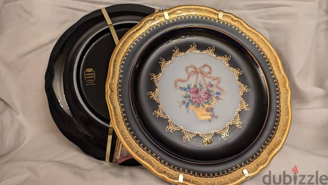 Limoges Plates - Gold 22k - Set of 2 - Made in France 2