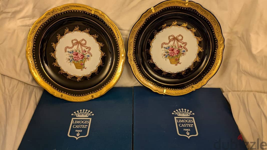 Limoges Plates - Gold 22k - Set of 2 - Made in France 4