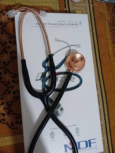 MD One Adult Stethoscope - Black/Rose Gold