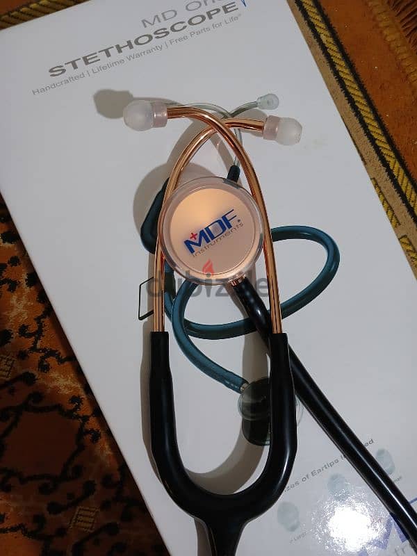 MD One Adult Stethoscope - Black/Rose Gold 1