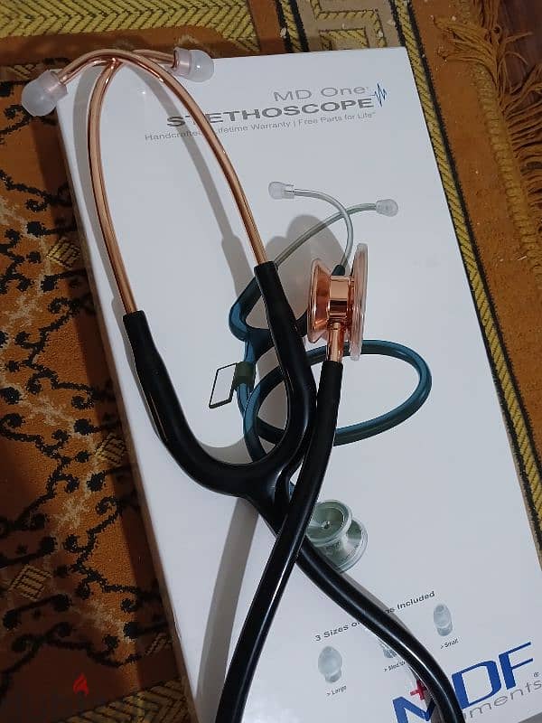 MD One Adult Stethoscope - Black/Rose Gold 4