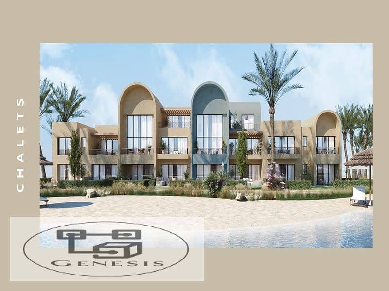 Chalet 92m for sale in Kamaran El Gouna Orascom - overlooking sandy pools 13