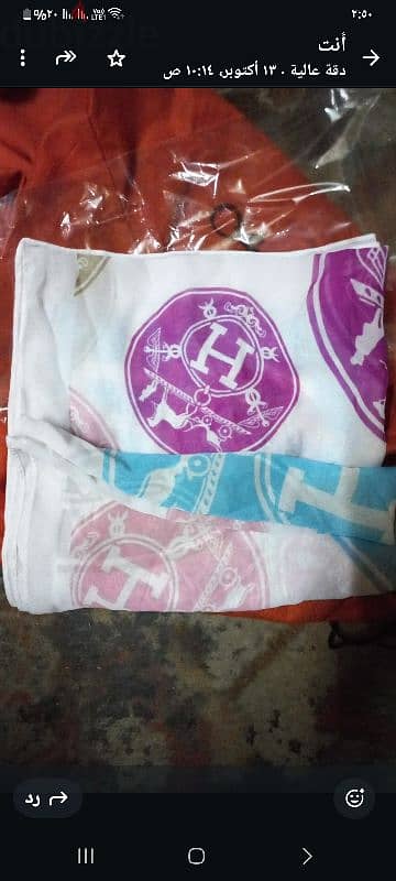 Hermes pink silk scarf