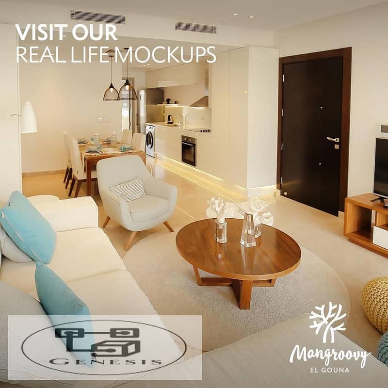 Ready to move Sea view 1Br Beach And Pool Apartment in Mangroovy gouna 8