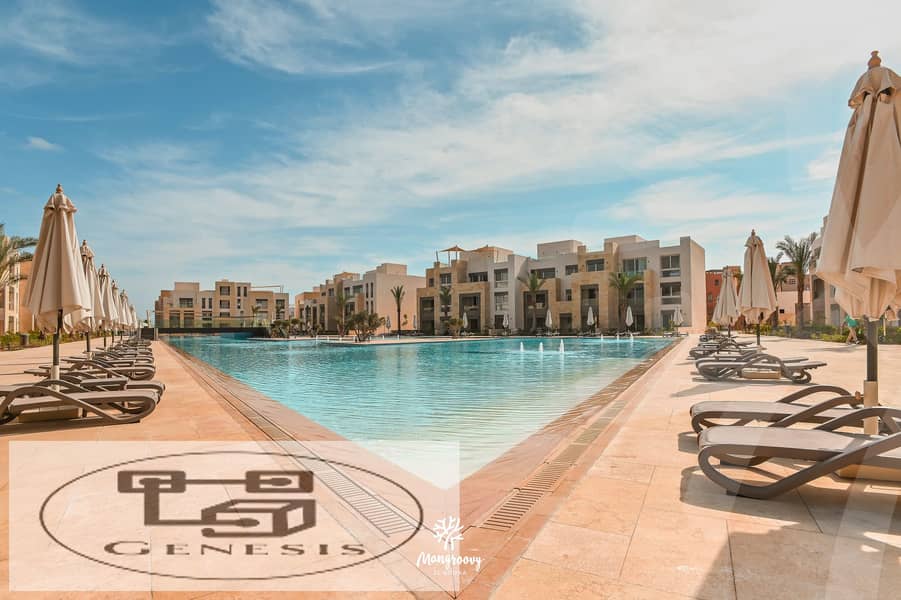 Ready to move Sea view 1Br Beach And Pool Apartment in Mangroovy gouna 14