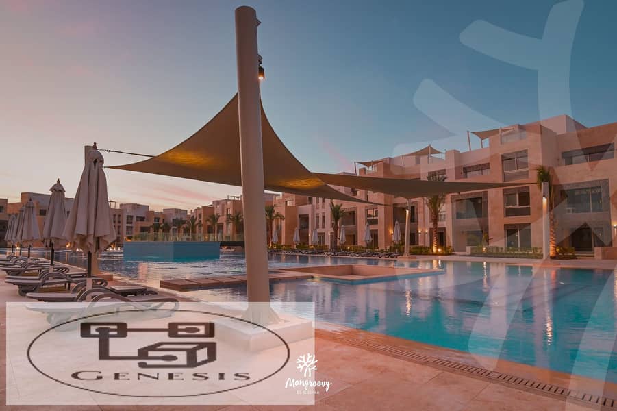 Ready to move Sea view 1Br Beach And Pool Apartment in Mangroovy gouna 15