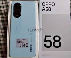 oppo A58 زيرو بالعلبه وكل مشتملاته 0