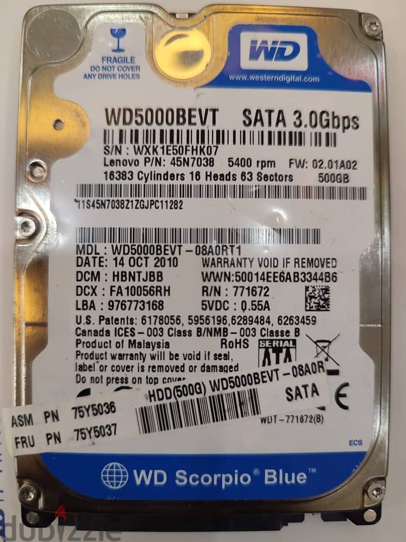 HDD 500 LAPTOP 1