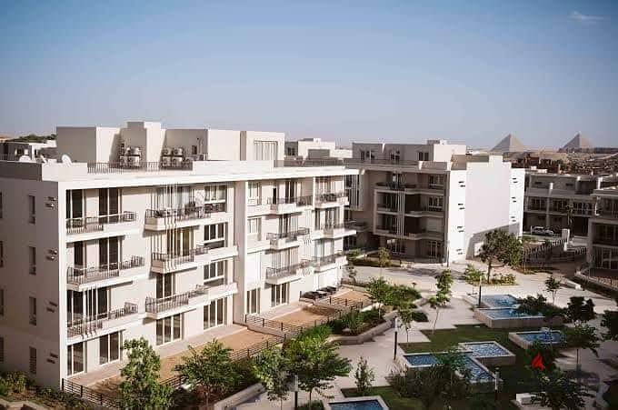 Enjoy a luxurious lifestyle in a spacious 185 sqm apartment in Pyramids Hills. Fully finished with AC and available on installment plans. 1