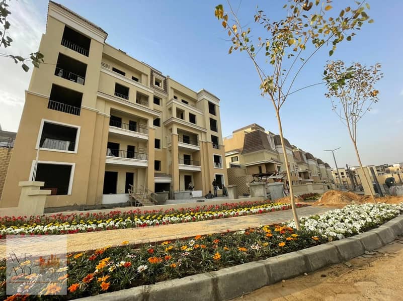 Apartment 182 m, immediate delivery, in Sarai Compound, third floor, completed installments and maintenance, Open View, Phase S2, next to Madinaty 6