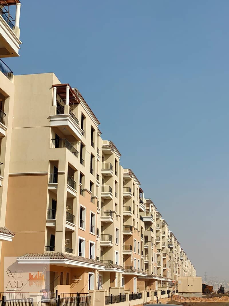 Apartment 182 m, immediate delivery, in Sarai Compound, third floor, completed installments and maintenance, Open View, Phase S2, next to Madinaty 7