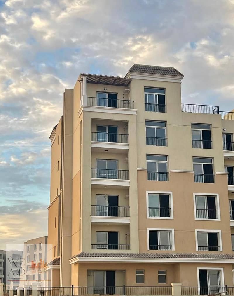 Apartment 182 m, immediate delivery, in Sarai Compound, third floor, completed installments and maintenance, Open View, Phase S2, next to Madinaty 8