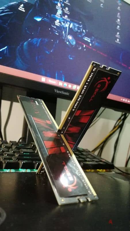 ( Ram - رامات) G. SKILL AGIES 8gb + 8 gb = 16gb ddr4 3200mhz 2