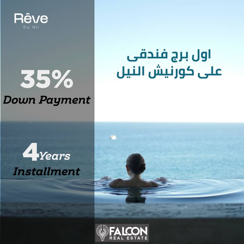 own your service apartment in Reve Du Nil Tower on the Nile Corniche in front of Dahab Island, next to Al Salam International Hospital SMART TOWER 10