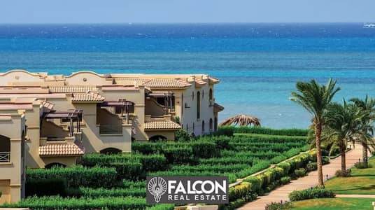 Ready To Move Corner fully finished chalet directly on the sea with a front view for sale with 5 years installments in La Vista Gardens Ain Sokhna