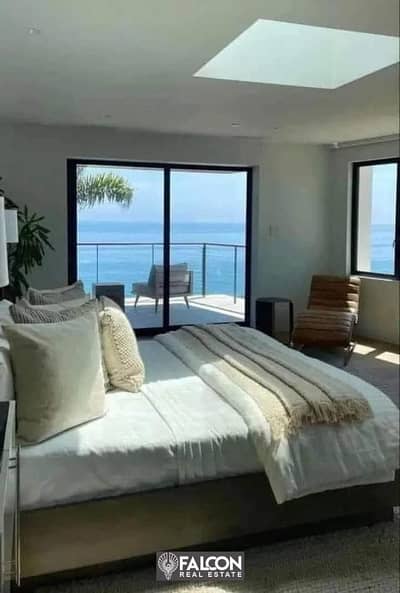 For sale, a summer apartment of 145 m, on the 5th floor, with a panoramic sea view, in Mazarine El Alamein, New Alamein, North Coast, in installments