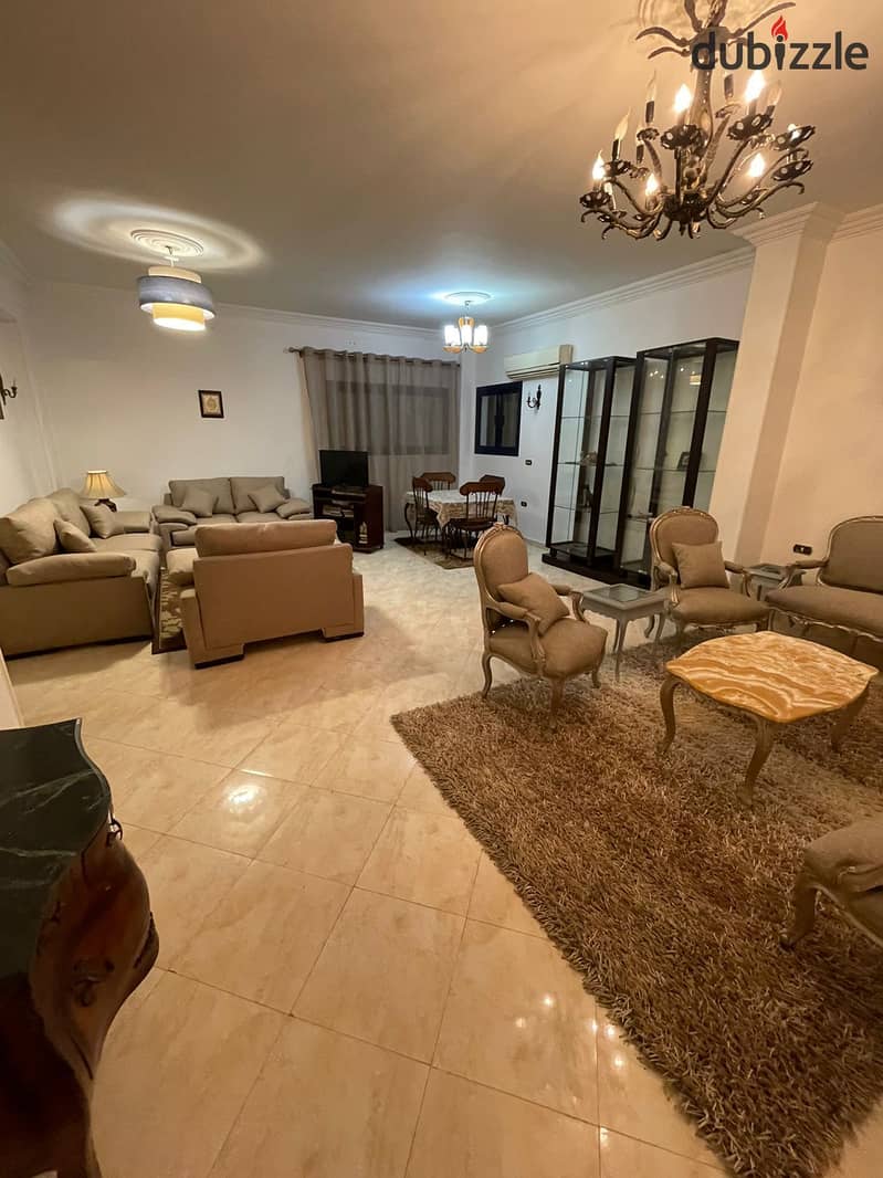 Furnished apartment for rent with all electrical appliances and air conditioners - new furniture in Al Narges Buildings - Fifth Settlement 1