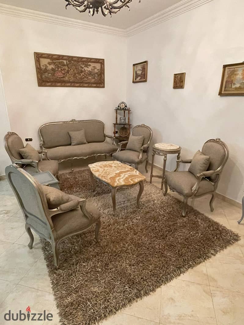 Furnished apartment for rent with all electrical appliances and air conditioners - new furniture in Al Narges Buildings - Fifth Settlement 3