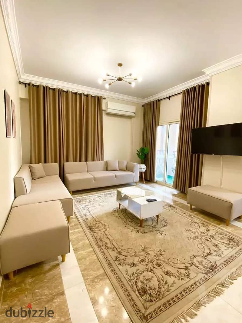 Furnished apartment for rent in Al Mostsharin Compound  Extra Super Lux - Fifth Settlement 2