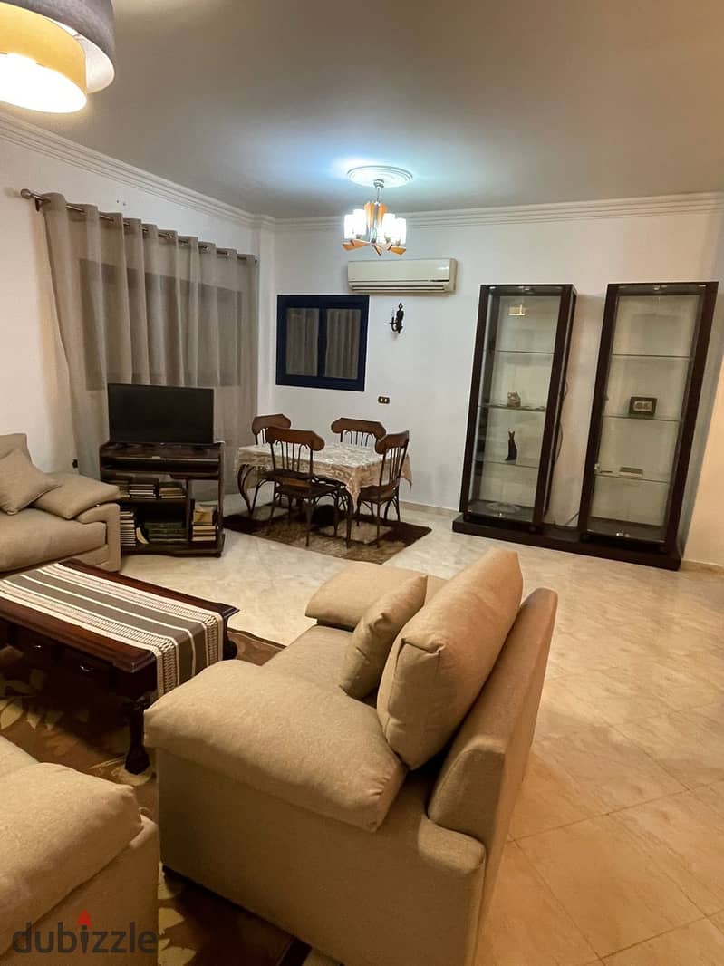 Furnished apartment for rent with all electrical appliances and air conditioners - new furniture in Al Narges Buildings - Fifth Settlement 8