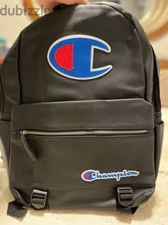 black leather champion backpack 0