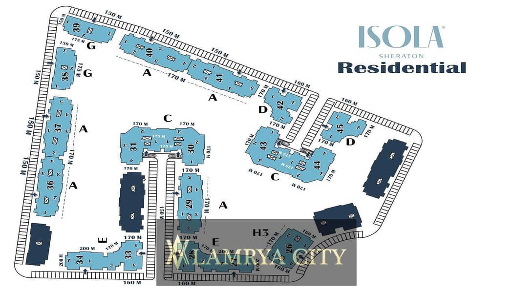 شقه للبيع فى شيراتون المطار بكمبوند ايزولا شيراتون isola sheraton بمقدم10%وتقسيط 6 سنوات 12