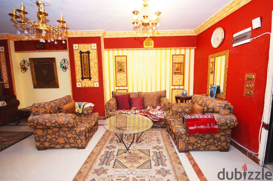 Furnished apartment for rent - Khaled bin Al-Walid - area 150 full  meters 2