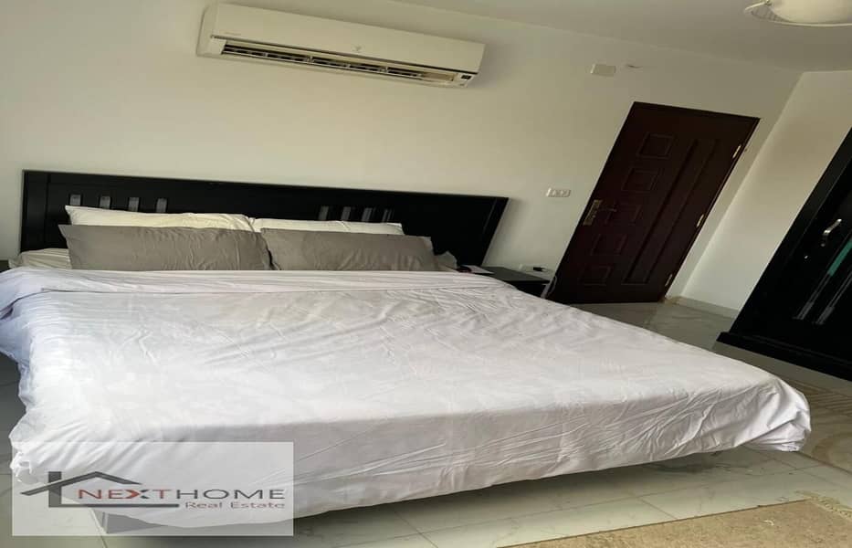 An apartment for rent in the most distinguished New Cairo compound, The Square Sabbour Compound, for rent, fully furnished, with hotel furnishings 4