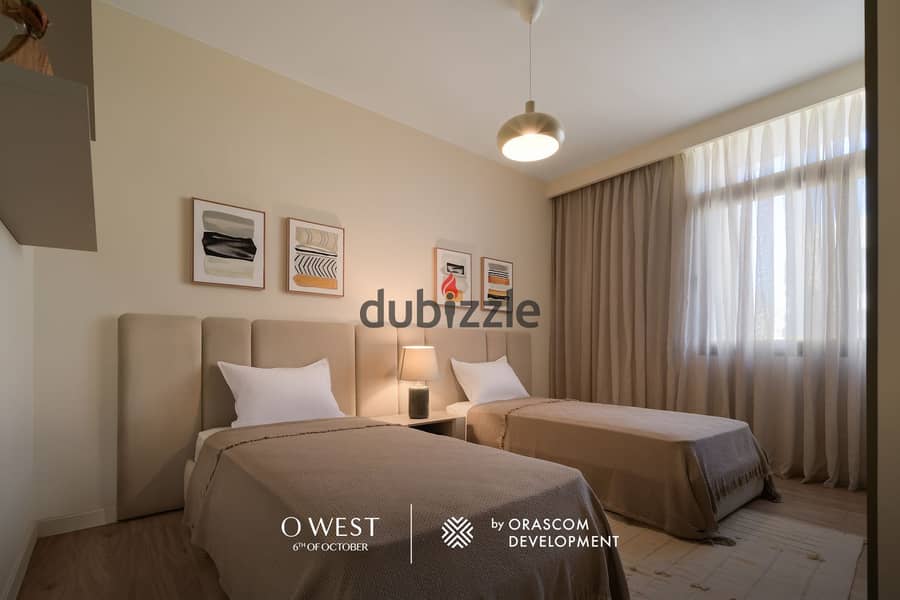 Fully furnished apartment for immediate delivery in OWEST compound, Gouna October, developed by Orascom Available on a 7-year installment plan 6