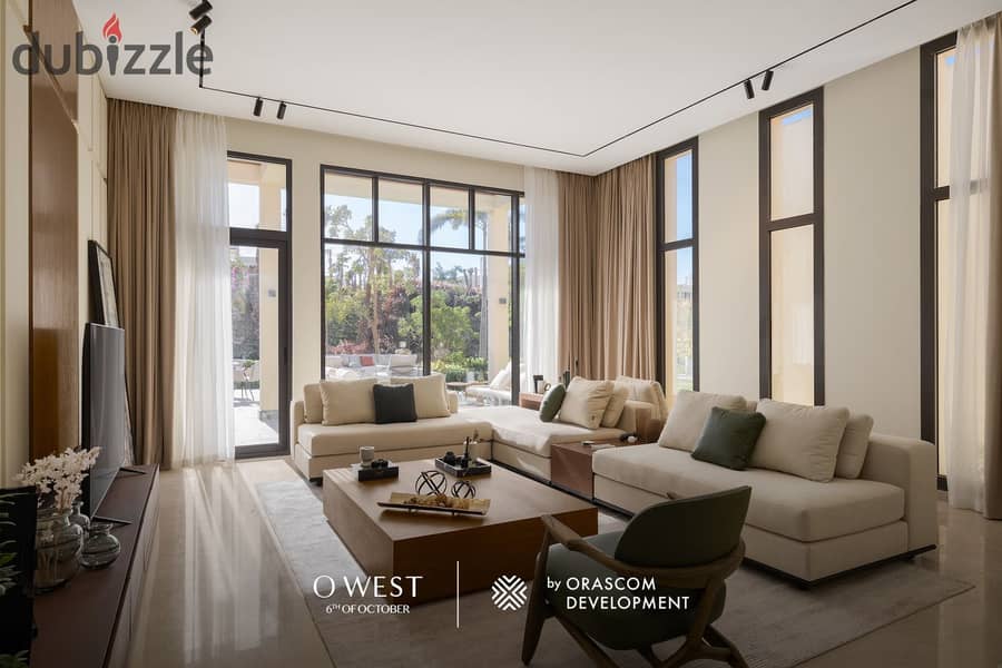 Fully furnished apartment for immediate delivery in OWEST compound, Gouna October, developed by Orascom Available on a 7-year installment plan 8