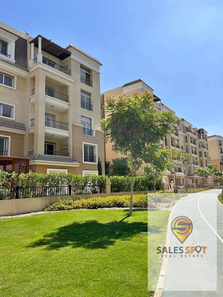 At half price a prime location apartment for sale in Sarai Sarai Compound near the Fifth Settlement 4