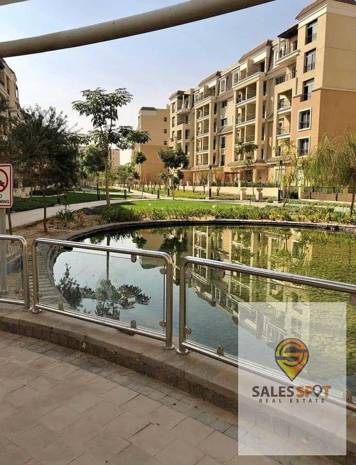 At half price a prime location apartment for sale in Sarai Sarai Compound near the Fifth Settlement 5