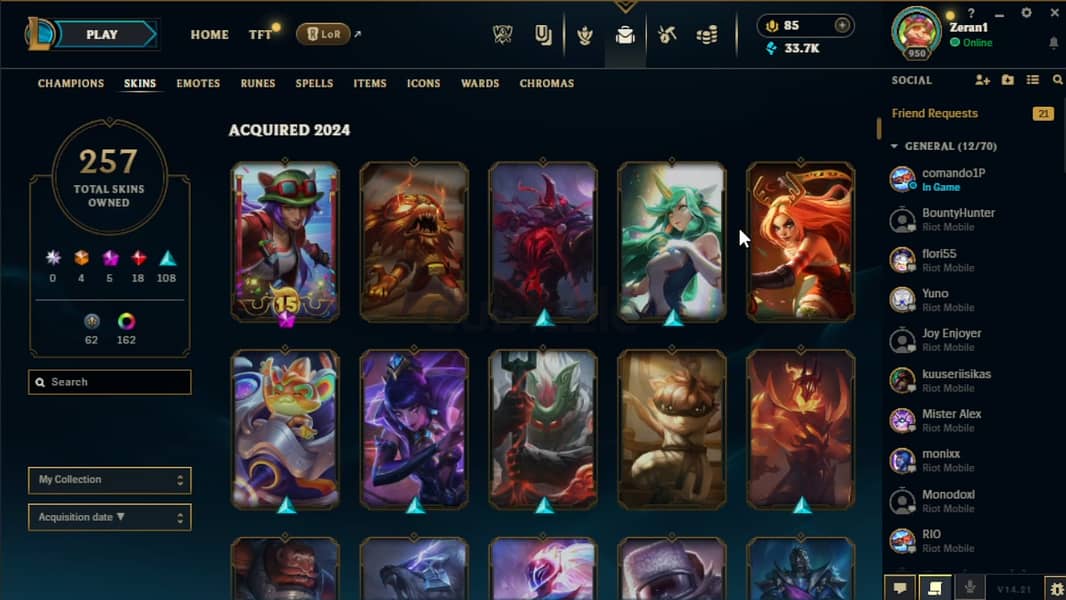 League of legends account EUNE 1