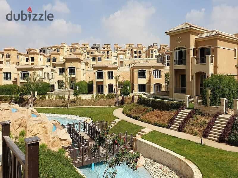 Independent villa for sale 294 m + private pool ready for viewing in installments in Stone Park New Cairo Compound 8