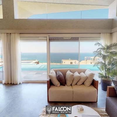 Without DownPayment Premium Sea View Chalet Ultra Super Lux Finishing 115m Prime Location For Sale In IL Monte Galala Ain Al  Sokhna With Installments