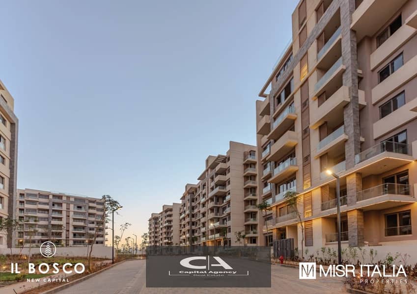 Two-room apartment in the New Capital in the IL Bosco Compound with Misr Italia | For a limited time, 0% down payment , Ready to move  and installment 10