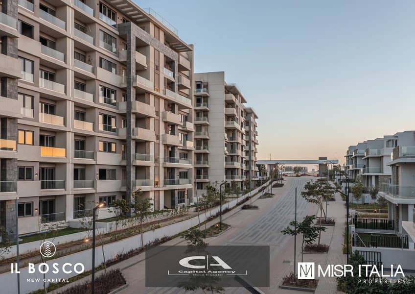 Two-room apartment in the New Capital in the IL Bosco Compound with Misr Italia | For a limited time, 0% down payment , Ready to move  and installment 25