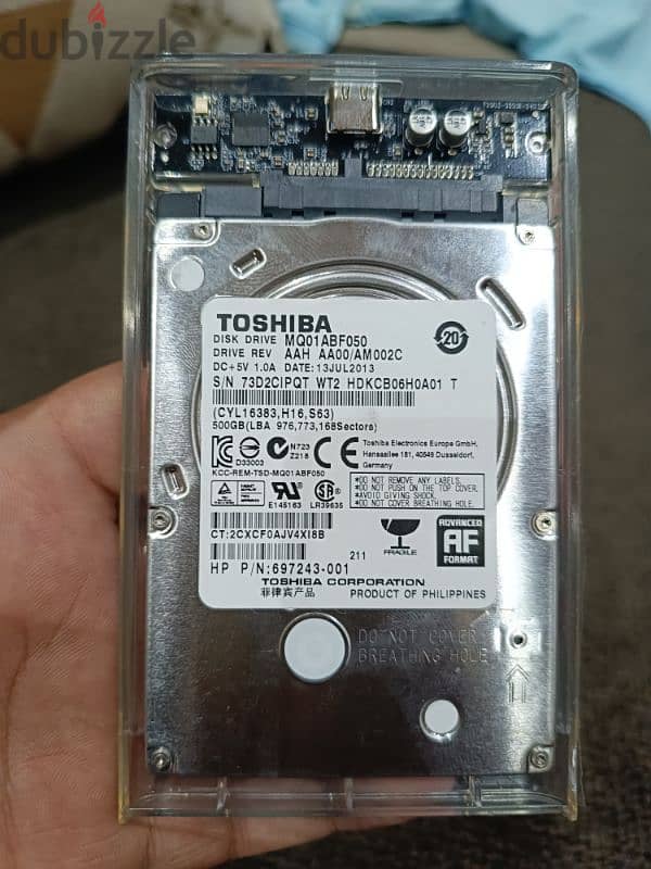 Toshiba HDD 500 used Like New 0