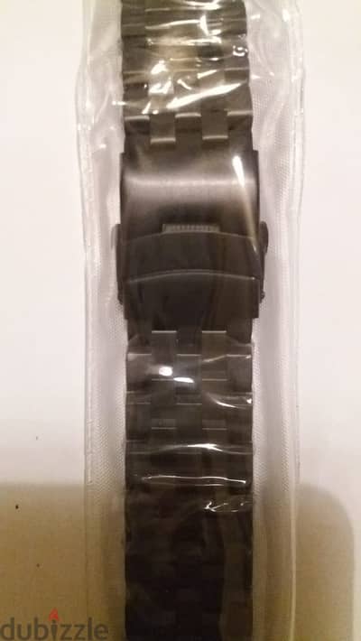 أستيك معدنى أسود زيرو 22م Black PVD Steel Bracelet - 22mm - Never Used