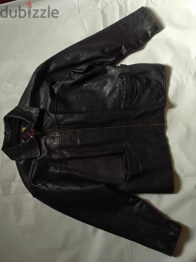 Vintage Sardar Mens Real Leather Jacket Classic Collar  | جاكيت جلد