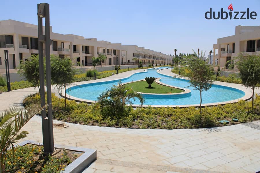 A prime townhouse for immediate delivery in Lake West, located on the Dahshour Link in Sheikh Zayed, directly opposite Beverly Hills. 2