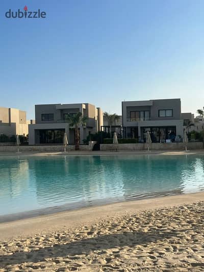 Villa stand alone first row lagoon fully finished with ACS & Kitchen cabinets at Azha Ain Sukhna