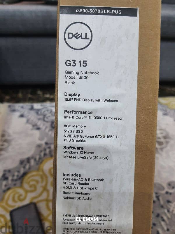 DELL G3 I5 10300H GTX 1650TI 4GB 6