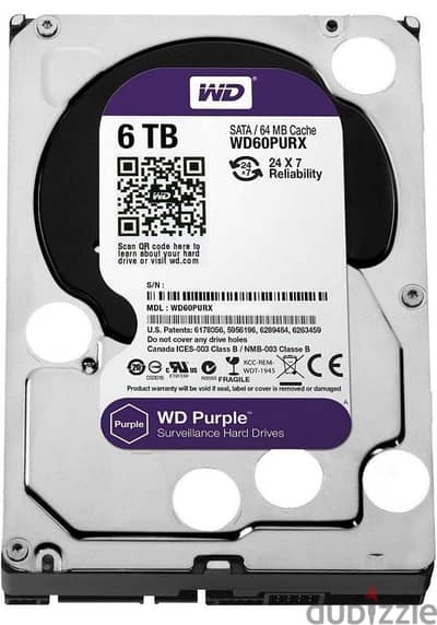 Western Digital Surveillance Hard Disk Drive 6TB - Purple