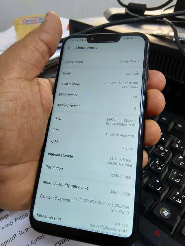 honor Play kirin 970 بعلبته ٦٤ جيجا للبيع او البدل 0