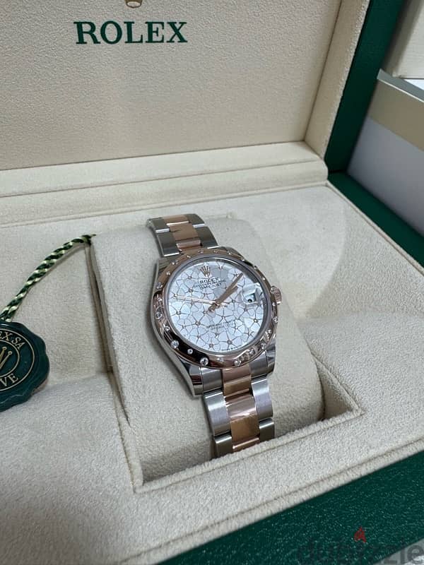 Women’s Oyster, Steel & 18K Rose Gold, Floral Motif Diamond Dial, 31mm 2