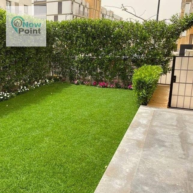 Duplex with garden for sale in prime location in New Cairo in front of Cairo Airport in Taj City Compound 6