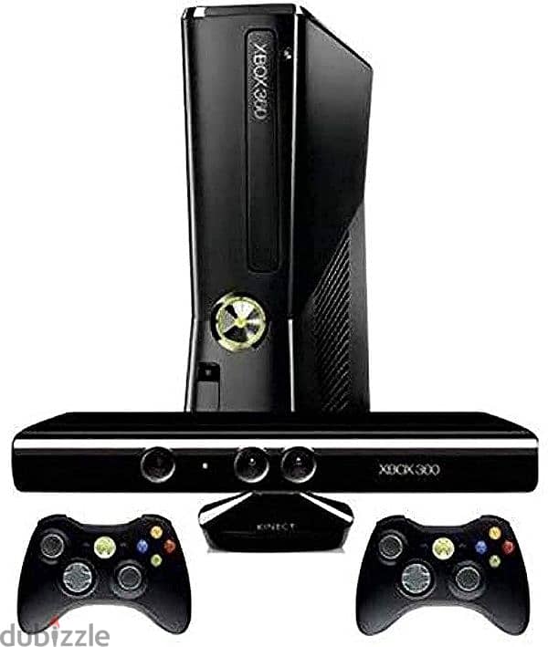 xbox 360 متهكر وعليه العاب كتير دراع واحد مع كينكت 0